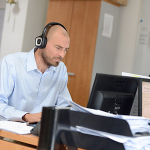 Sales team assisting clients